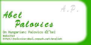 abel palovics business card